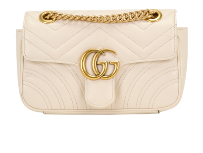Small GG Marmont Shoulder Bag, &pound;550, Handbags, Cream, Leather, Front view
